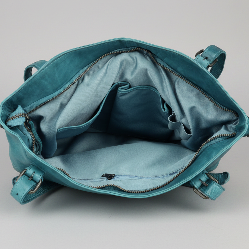 MET Leather Handbag for Women. Tote with Adjustable Dual Handles