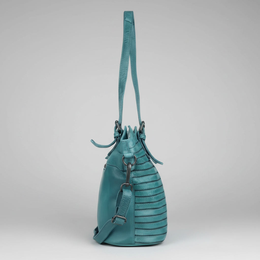 MET Leather Handbag for Women. Tote with Adjustable Dual Handles