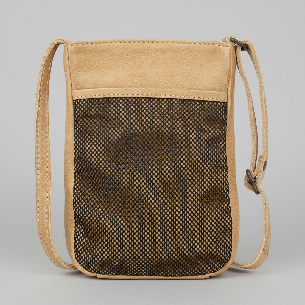 MET Premium Leather Small Crossbody Bag. Compact Urban Tech Pouch