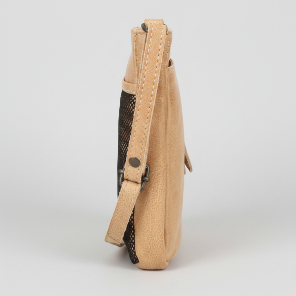 MET Premium Leather Small Crossbody Bag. Compact Urban Tech Pouch