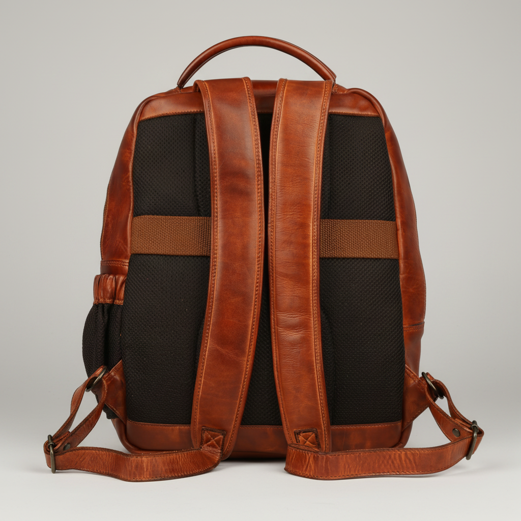 MET Premium Leather Backpack. Dual-Compartment Urban Commuter Pack