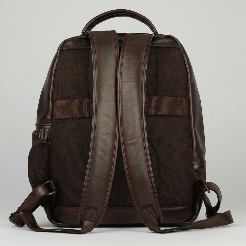 MET Premium Leather Backpack. Dual-Compartment Urban Commuter Pack