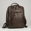 MET Premium Leather Backpack. Dual-Compartment Urban Commuter Pack