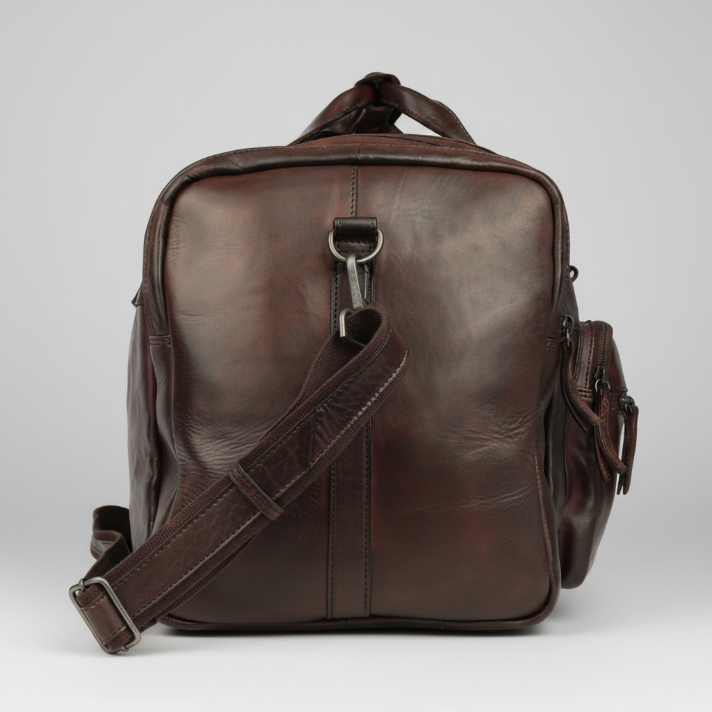 MET Premium Leather Small Duffle Bag. Urban Weekend Carry-On