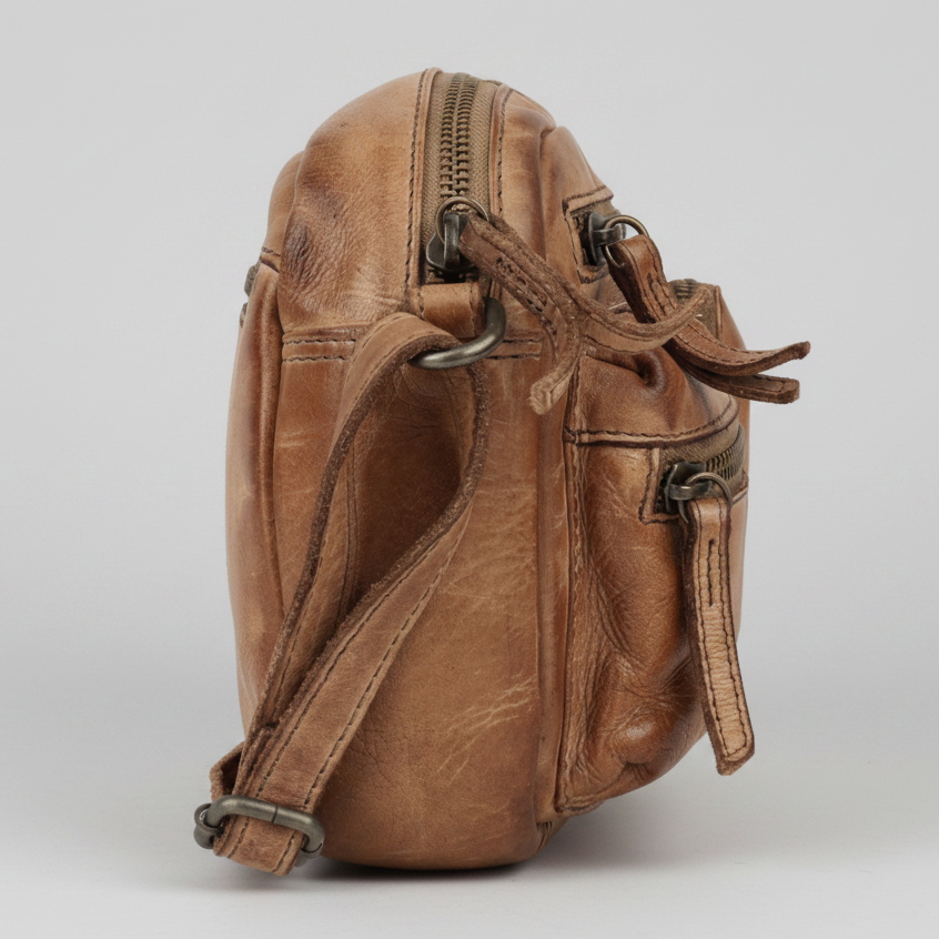 MET Premium Leather Crossbody Bag. Compact Utility Explorer