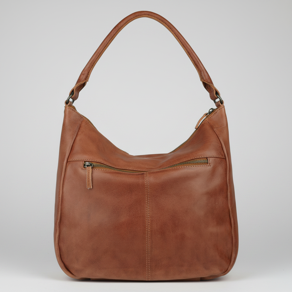 MET Premium Leather Shoulder Bag. Slouchy Urban Hobo