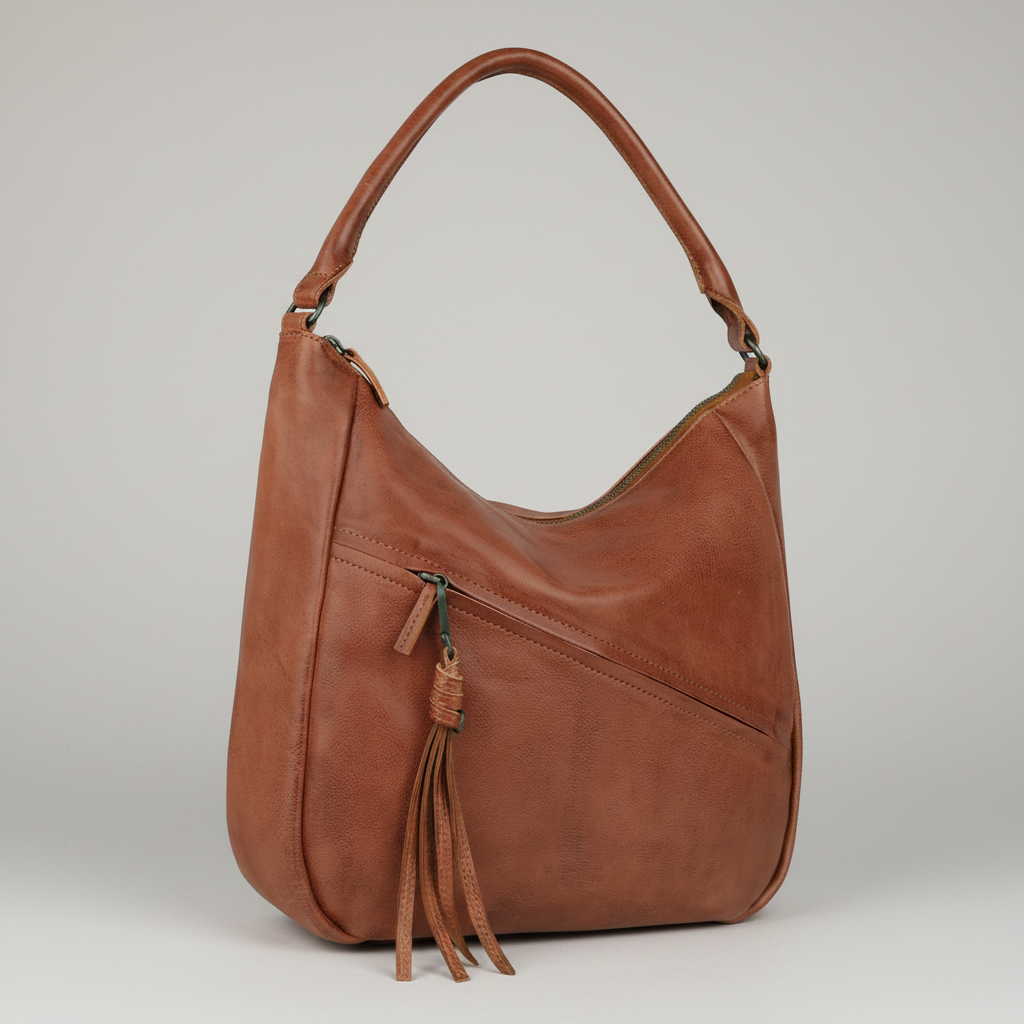 MET Premium Leather Shoulder Bag. Slouchy Urban Hobo
