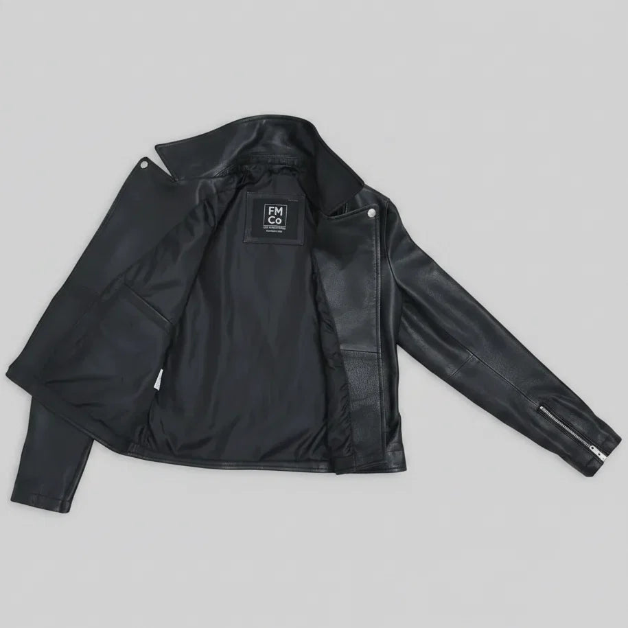Women’s Lightweight Leather Fashion Jacket | Soft Naked Cowhide Casual Moto Style