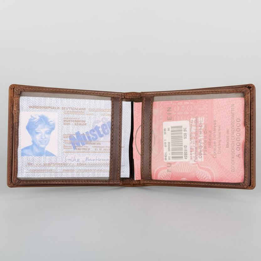 Men’s Genuine Leather Bifold Wallet. High Capacity 12 Card Slot Organizer