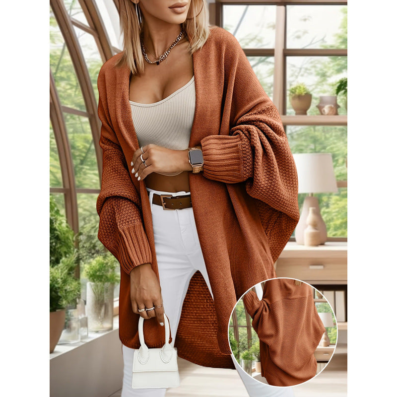 Women’s Long Cardigan Sweater Coat – Solid Color Loose Fit Casual Knit Outerwear