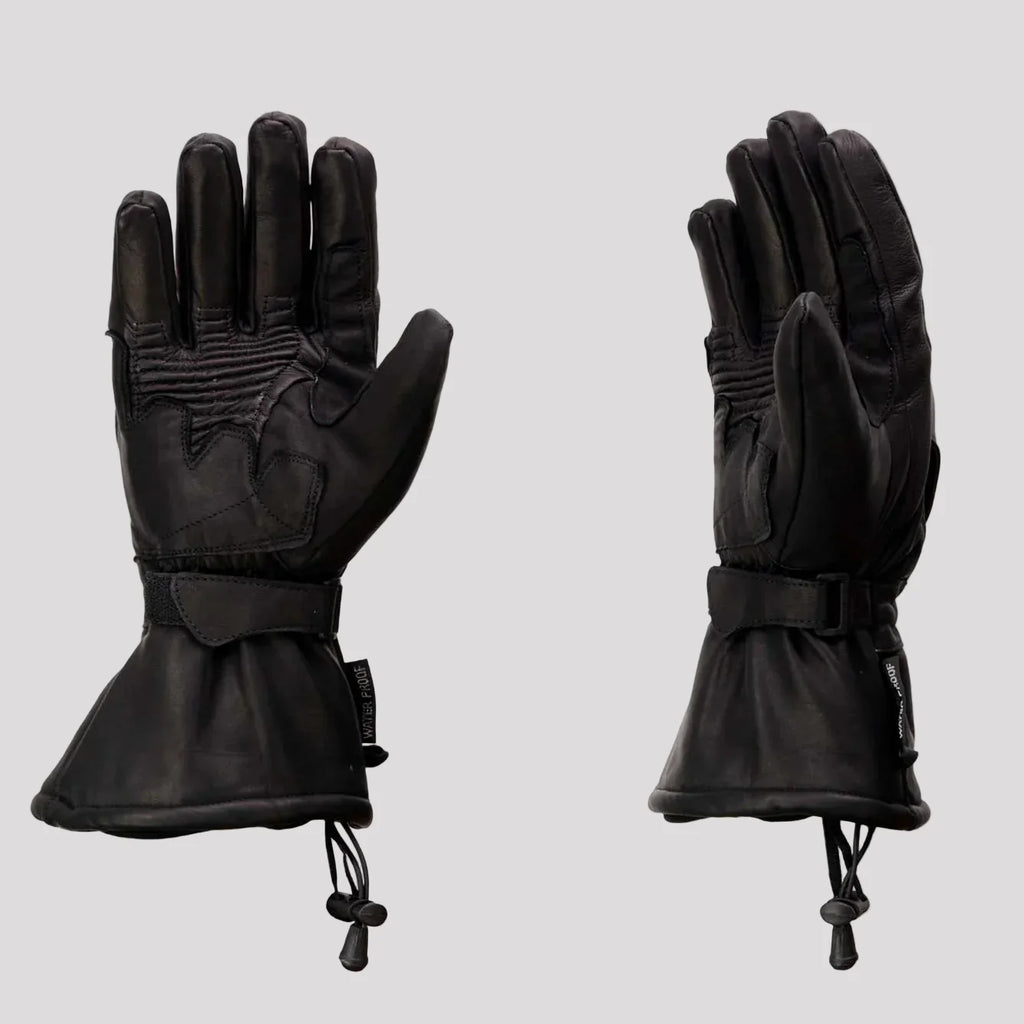 Open Road Men's Armored Gauntlet Leather Motorcycle Gloves