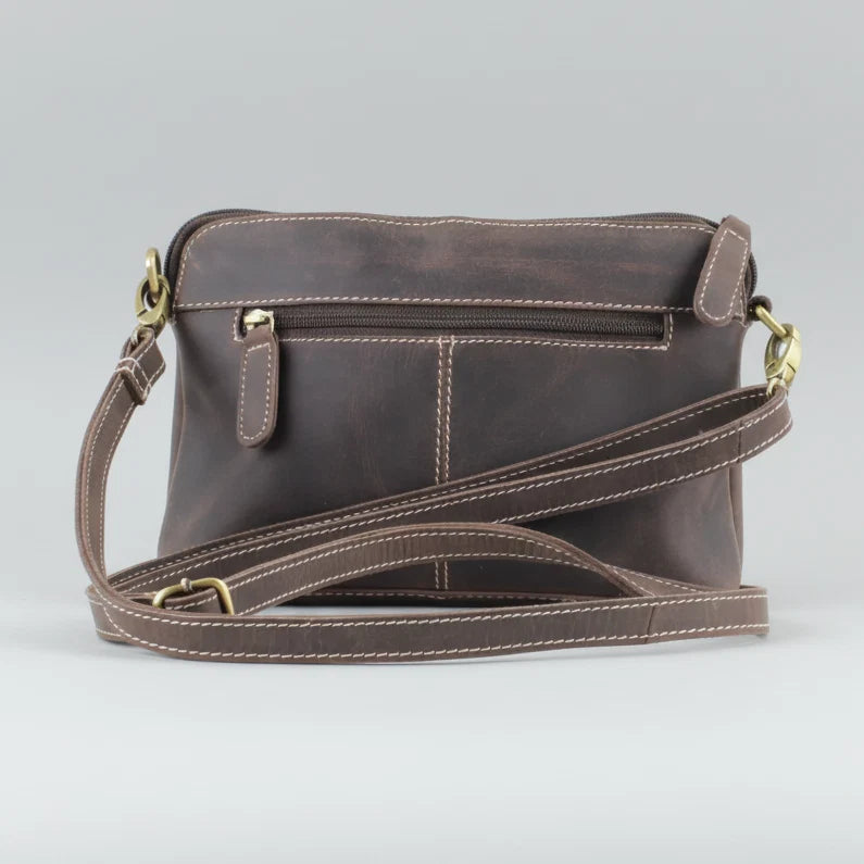 Hunter Leather Front Pocket Crossbody Bag