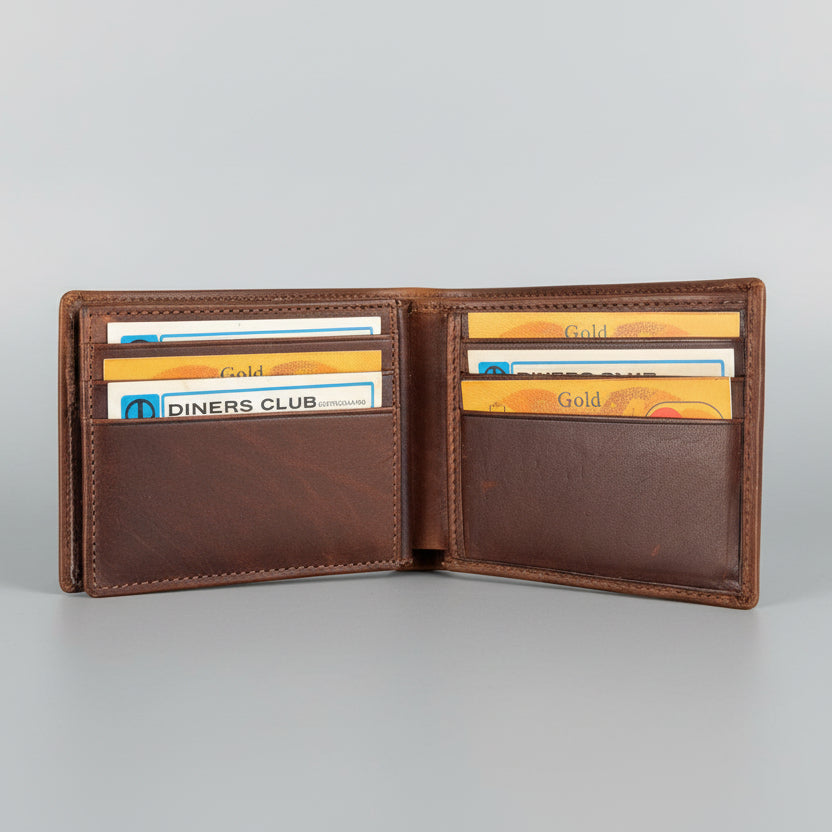 Men’s Genuine Leather Bifold Wallet. High Capacity 12 Card Slot Organizer