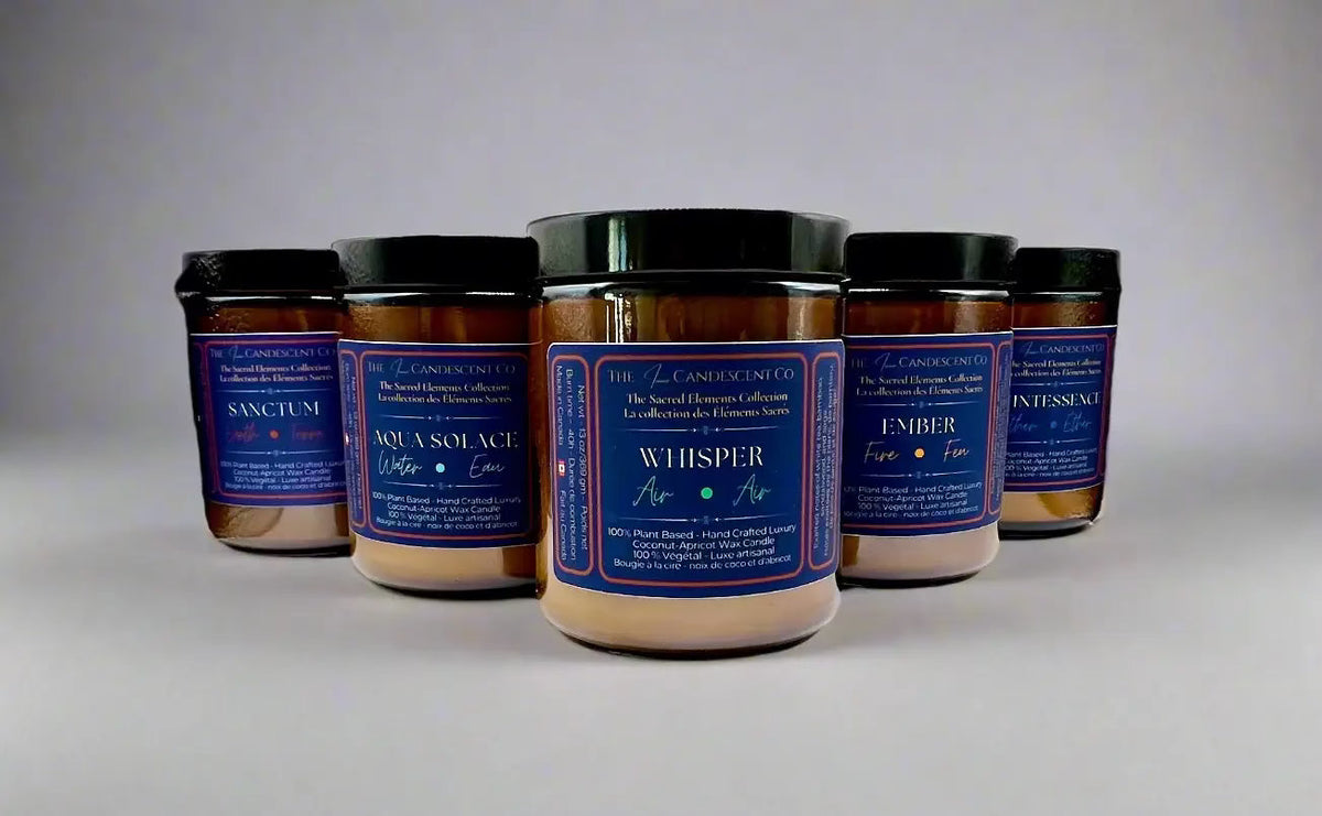 SACRED ELEMENTS COLLECTION | 5 luxury coconut apricot wax candle gift set