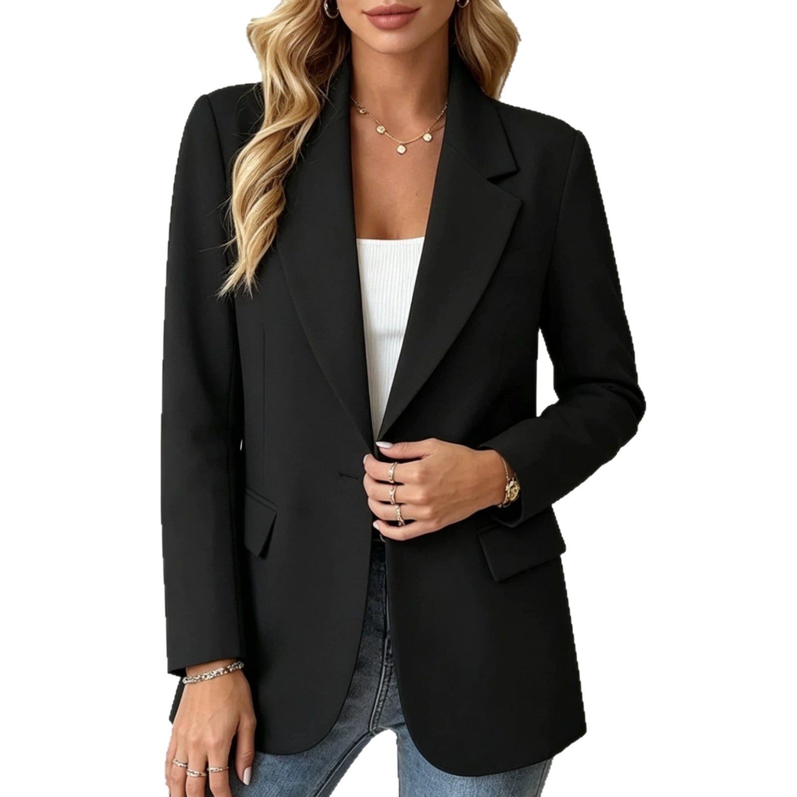 European & American-Style Elegant Cardigan Coat for Women