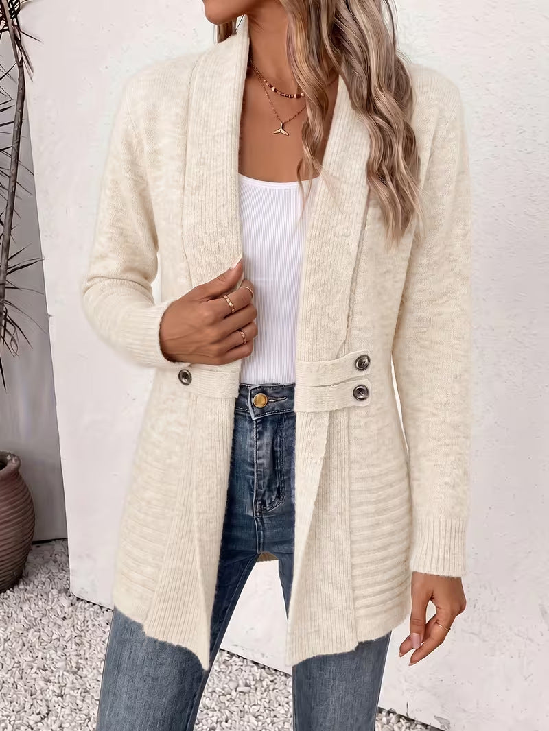 Women's Casual Double-Breasted Wool Cardigan Sweater