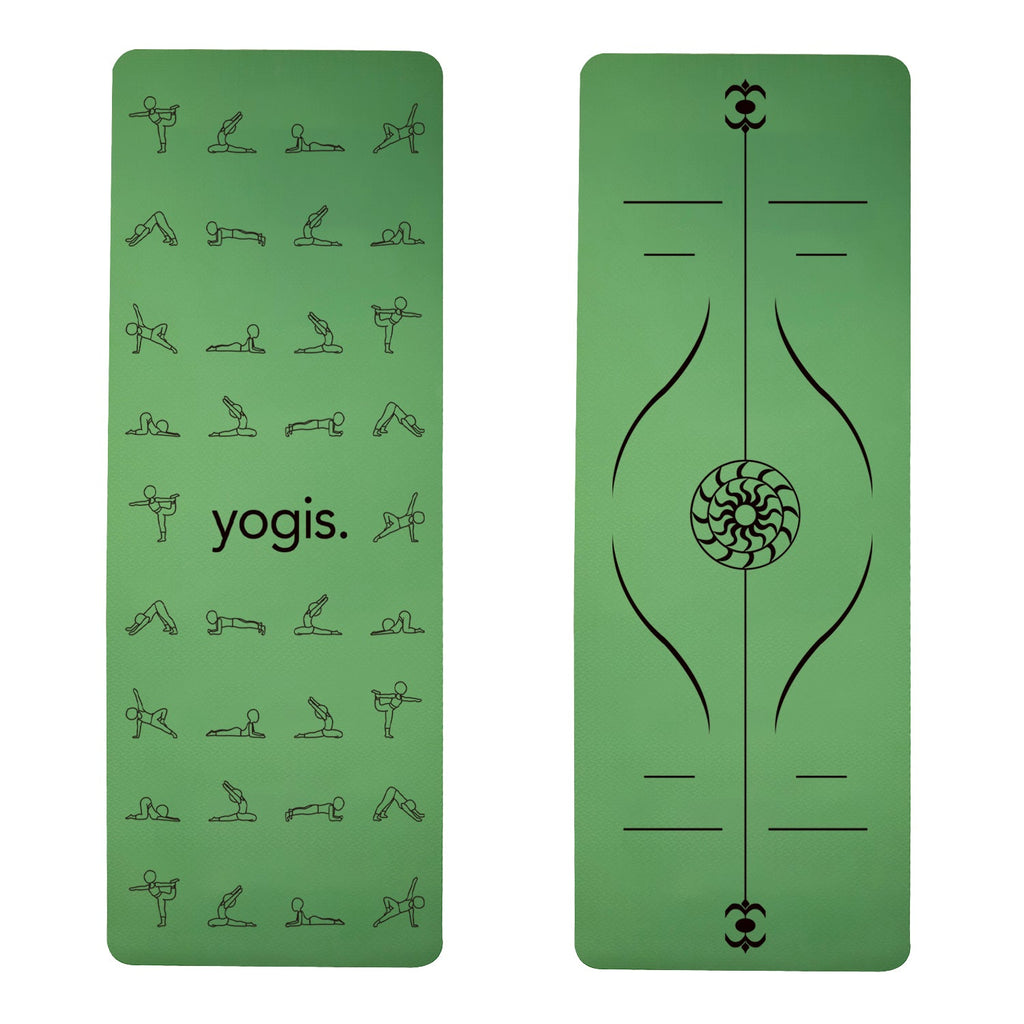 Yoga Mat Posture Line Non-Slip TPE Fitness Mat – Beginner Support &amp; Alignment Guide