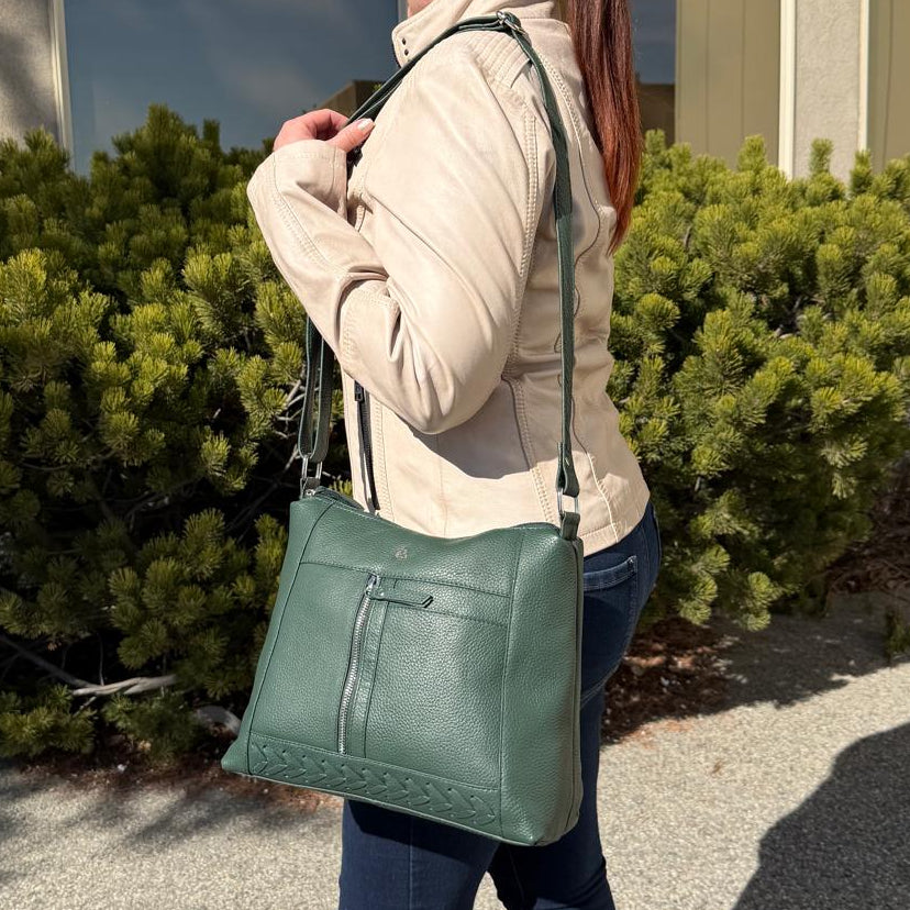 Greenwood Leather Elegant Crossbody Bag. Full-Grain Leather Shoulder Bag