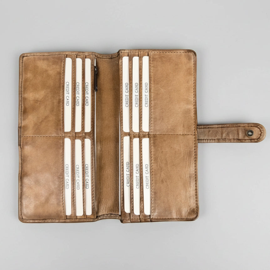 MET Women's Snap Tab Leather Wallet