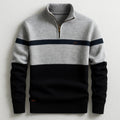 Men's Striped Half-Zip Pullover Sweater