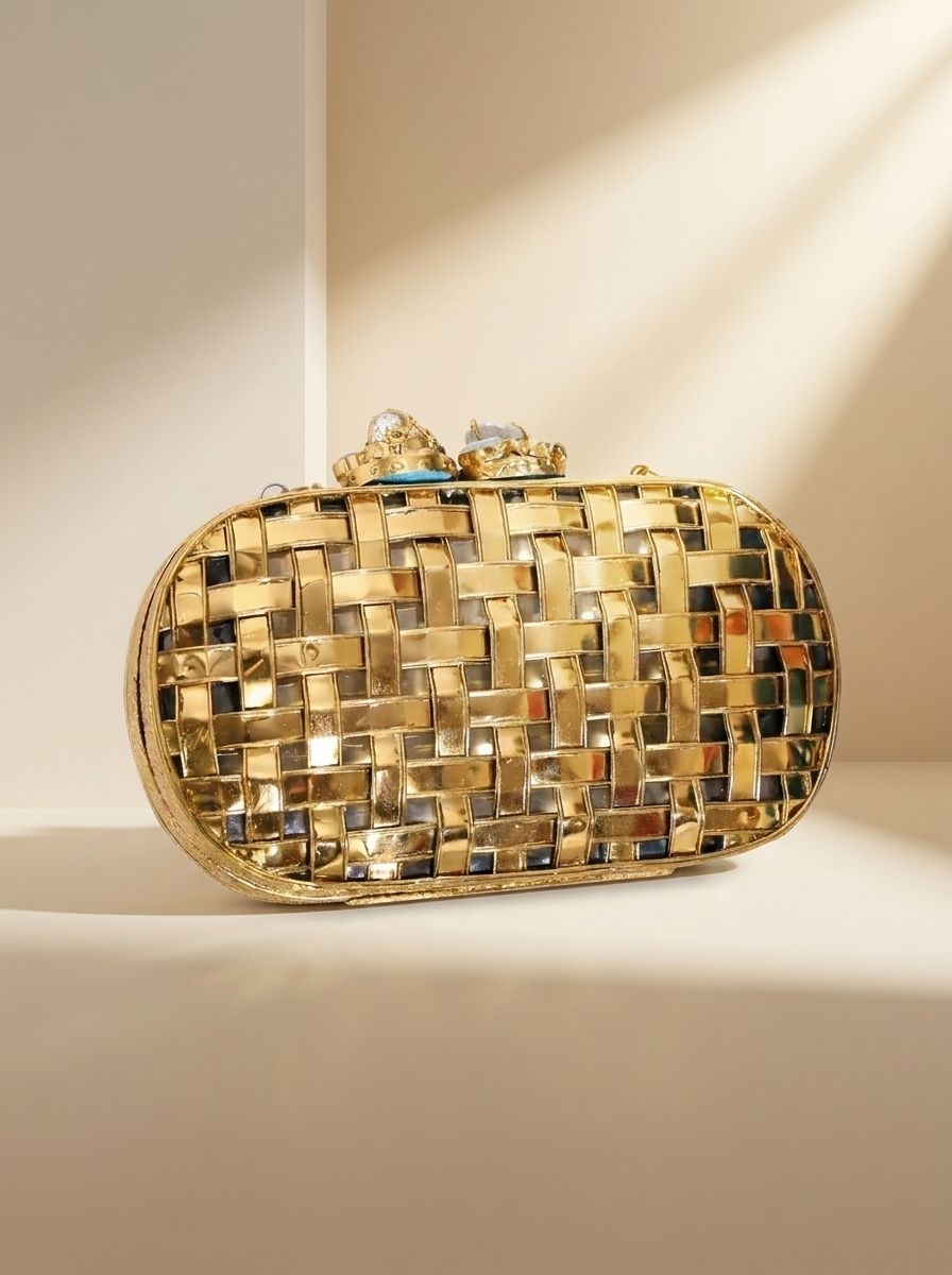 GRACE gold clutch bag
