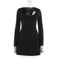 Women's Slim-Fit Square-Neck Long-Sleeve Dress – Elegant High-Waist Pullover Dress