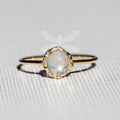 Moonstone Solitaire Ring in 14K Yellow Gold