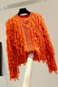 Women’s Long-Sleeve Wool Cardigan Sweater – Solid Color Button-Front Knit Jacket