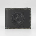 Men’s Cow Leather Wolf Embossed Bifold Wallet