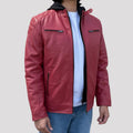BOL Mens Alvin Lambskin Leather Jacket with Removable Hood