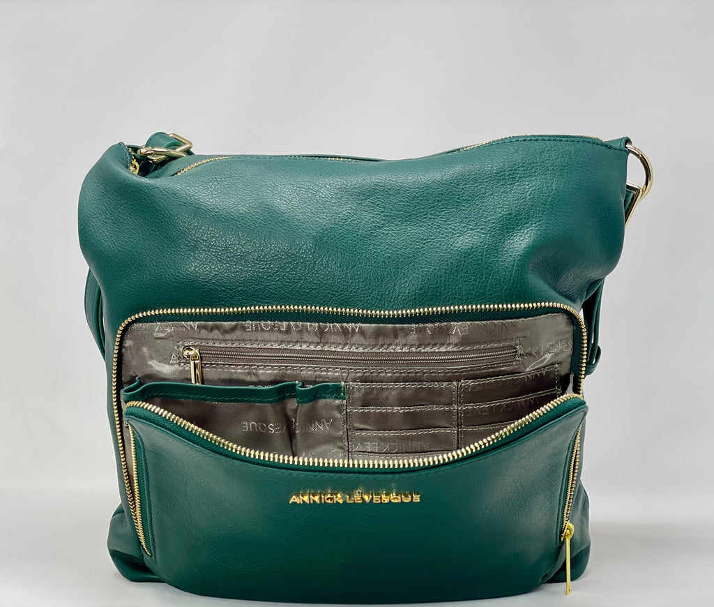 Sac à main transformable vert foncé - Alexandra