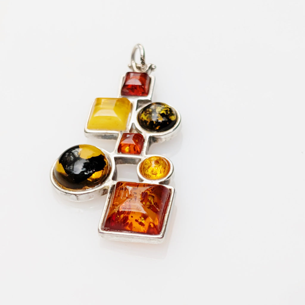 Amber Constellation Pendant — Baltic Amber & Sterling Silver