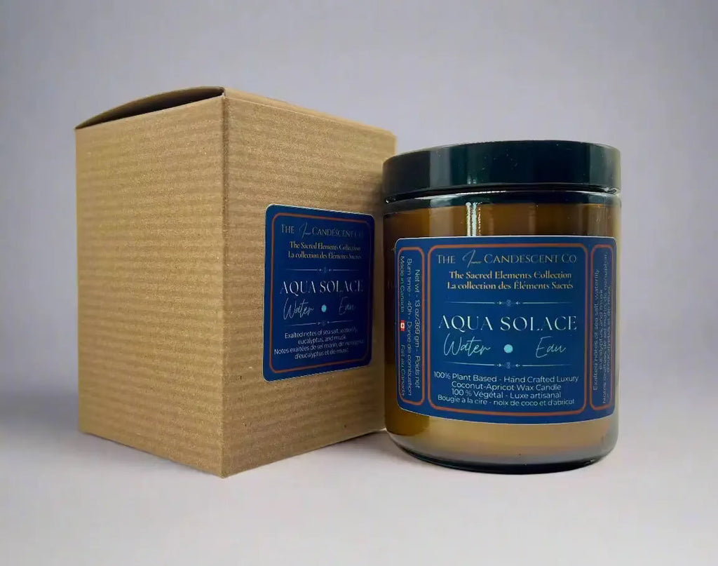 AQUA SOLACE — WATER ELEMENT | Fresh aquatic luxury coconut apricot wax candle