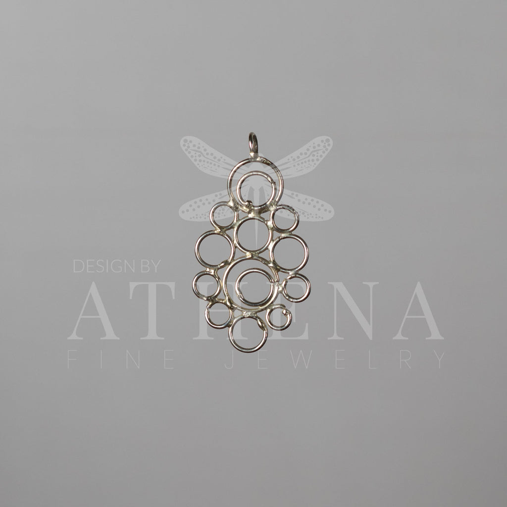 Handmade Sterling Silver Circles Pendant – One of a Kind, Organic Design