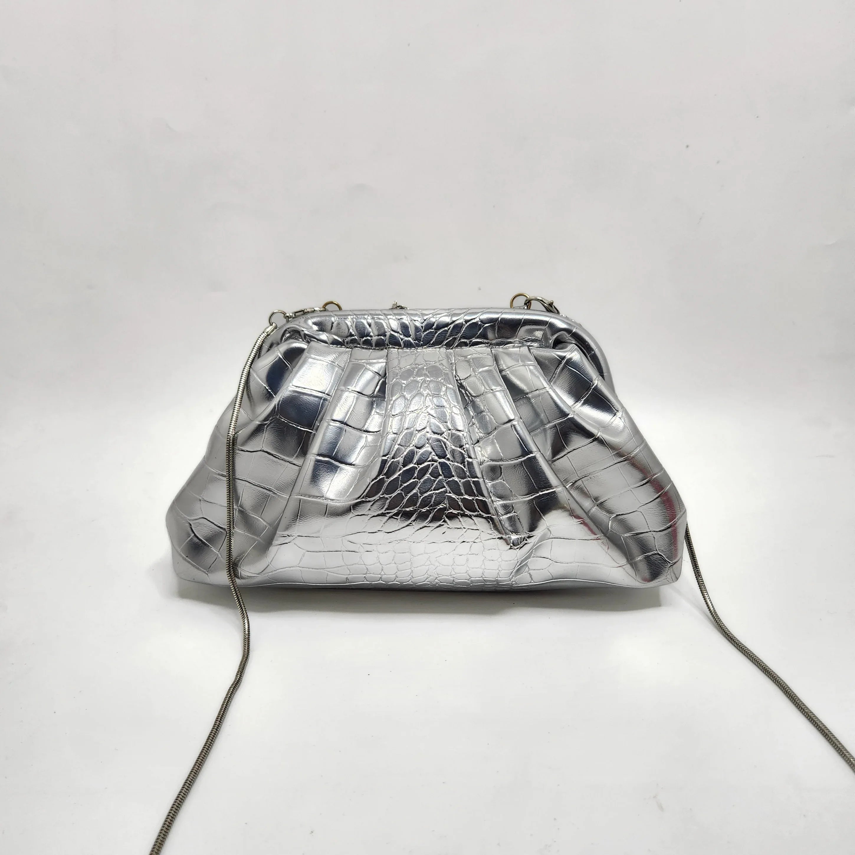 Silver Gallop Cloud Clutch