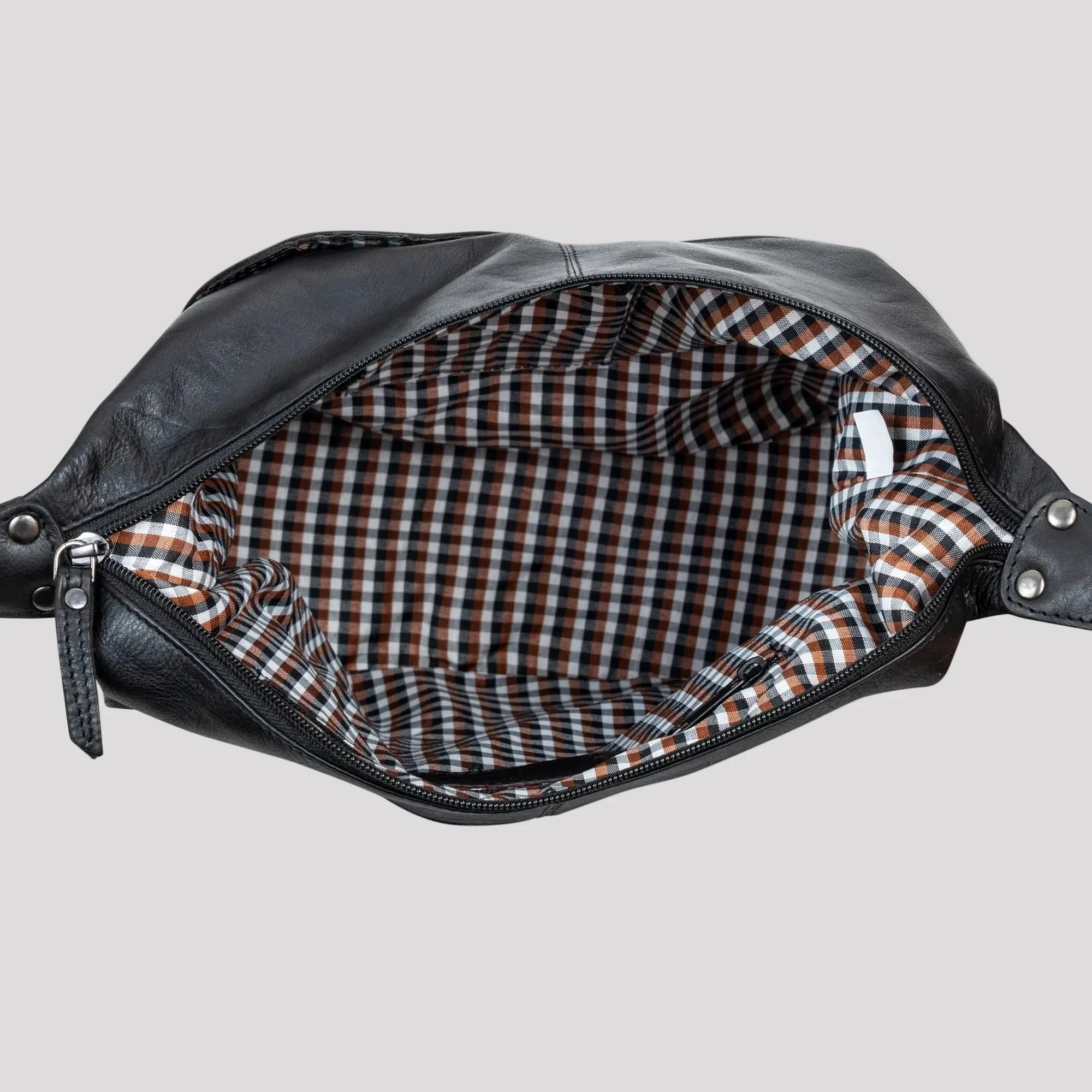 Greenwood Leather Shoulder Bag with 2 Zip Pockets