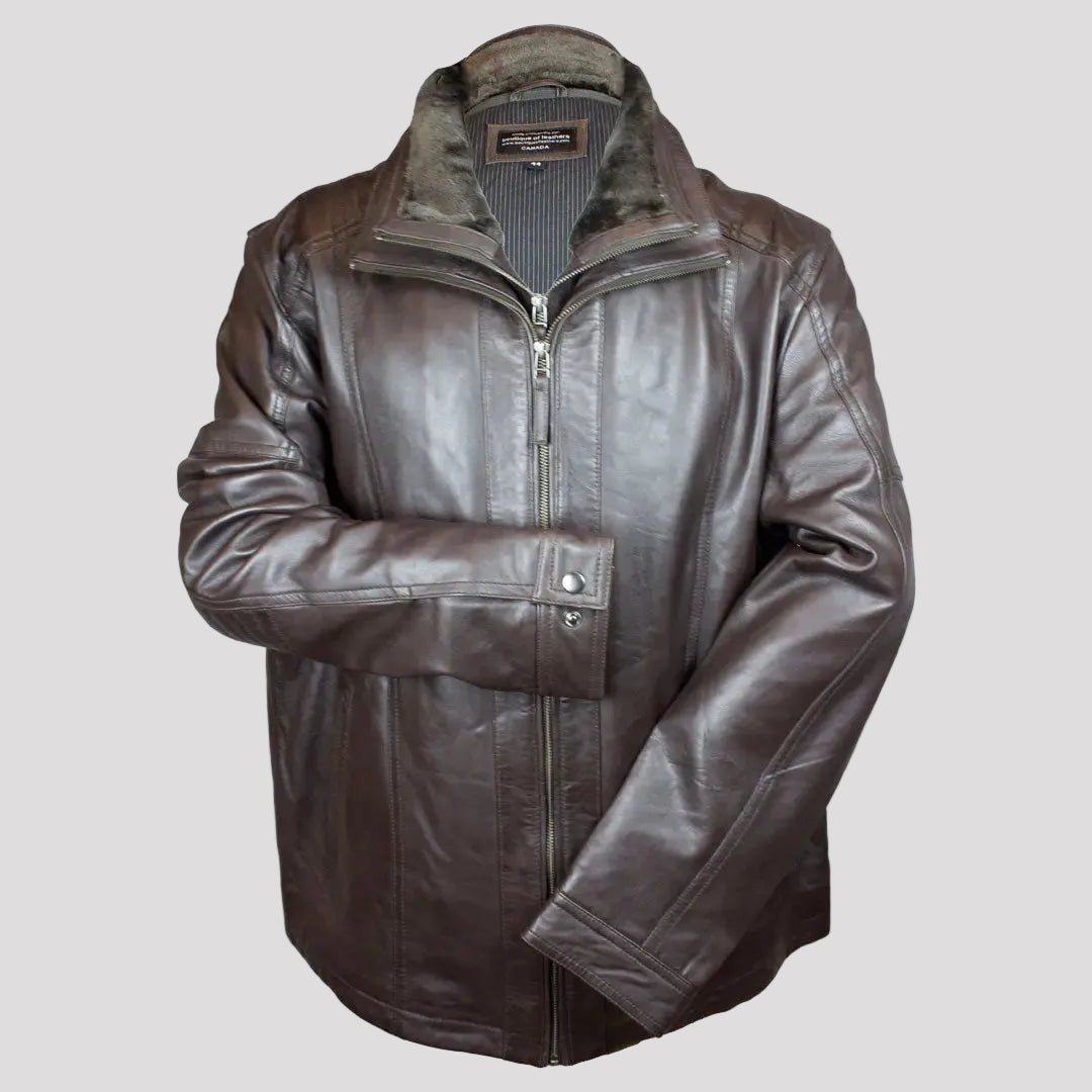 BOL Men's Cardian Bomber Lambskin Leather Jacket
