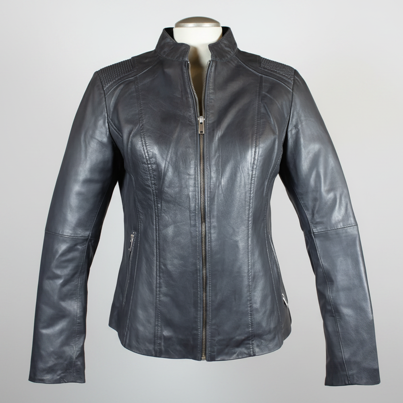 BOL Women's Basket Weave Accent Leather Jacket