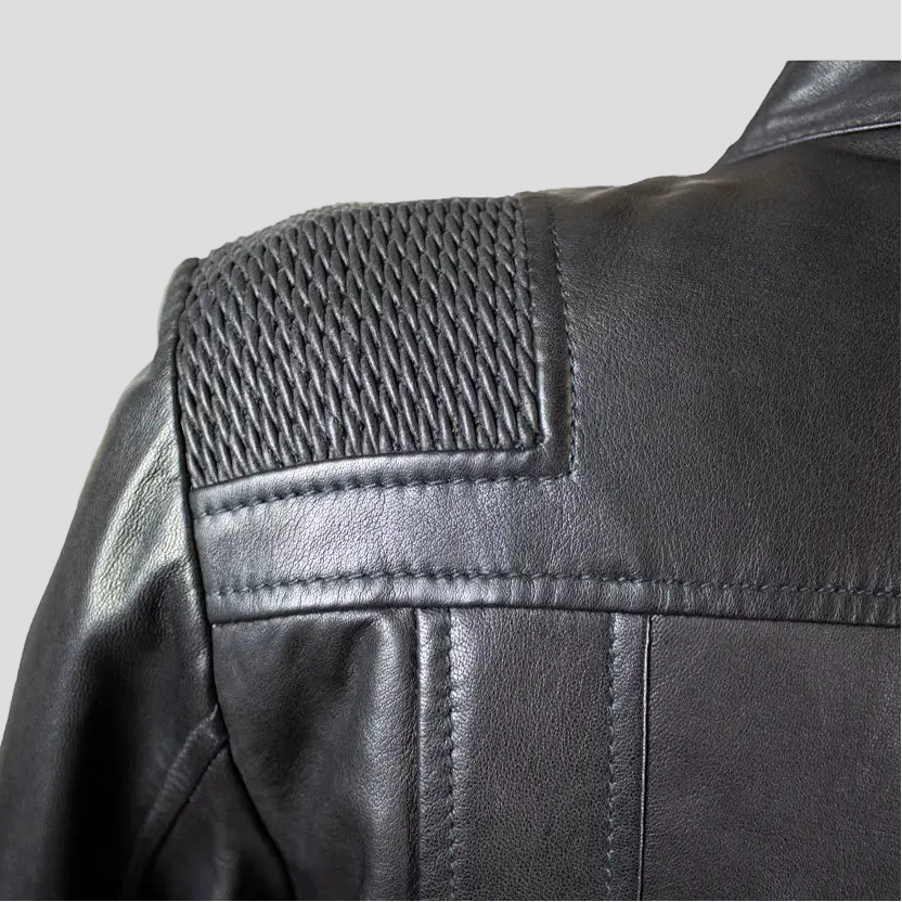 BOL Women's Basket Weave Accent Leather Jacket