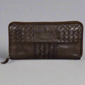 MET Women's Basket Weave Zip-Around Clutch Wallet