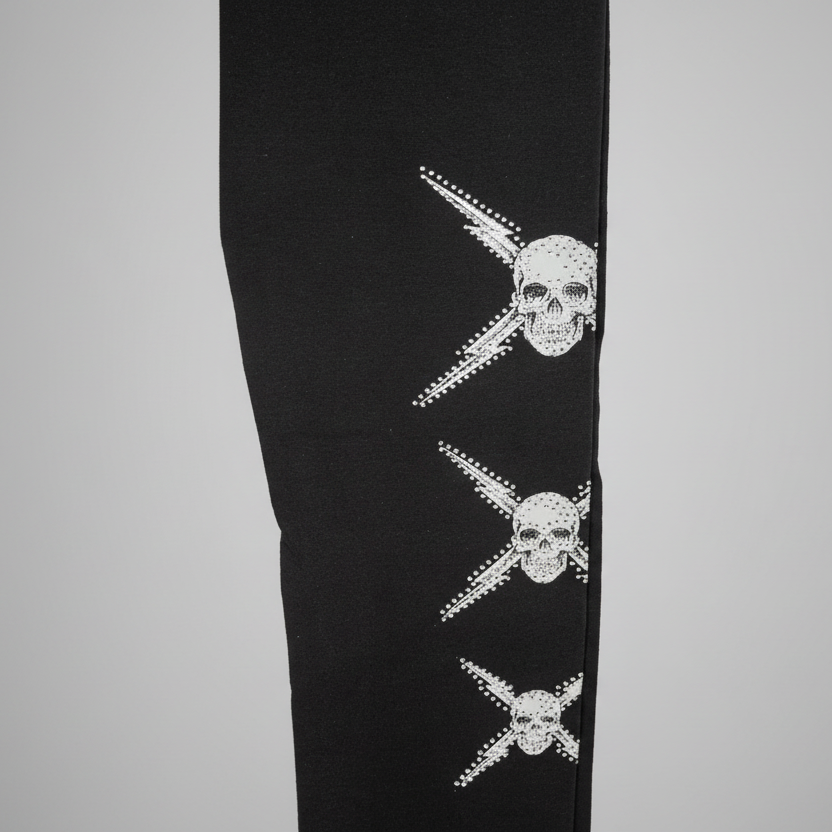 BOL Women's Rhinestone Skull Leggings
