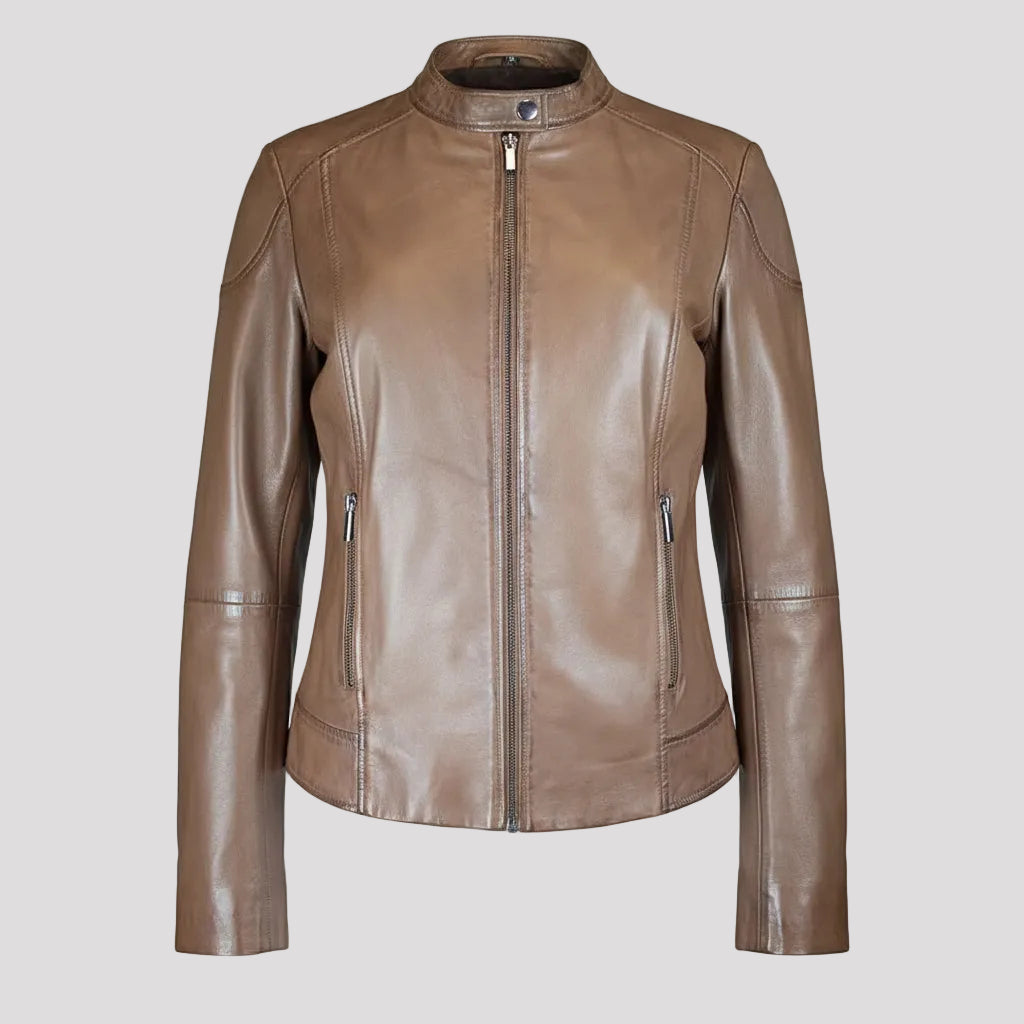 BOL Women's Vintage Texas Lambskin Leather Jacket