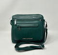 Petit Sac à Bandoulière en Cuir vert foncé, Brigitte