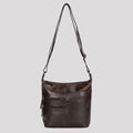 Greenwood Leather Shoulder Bag with 2 Zip Pockets