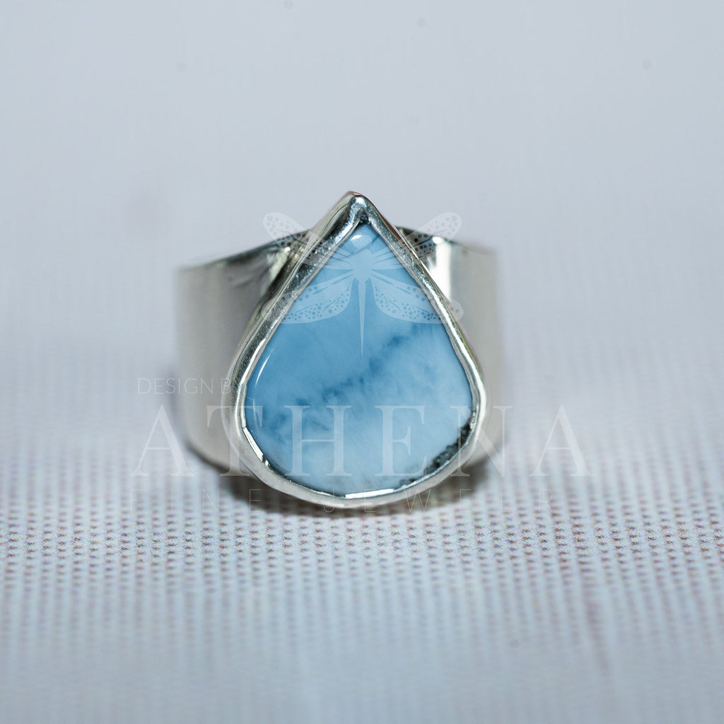 Sky - Blue Opal Ring — Sterling Silver, Bold Statement Piece