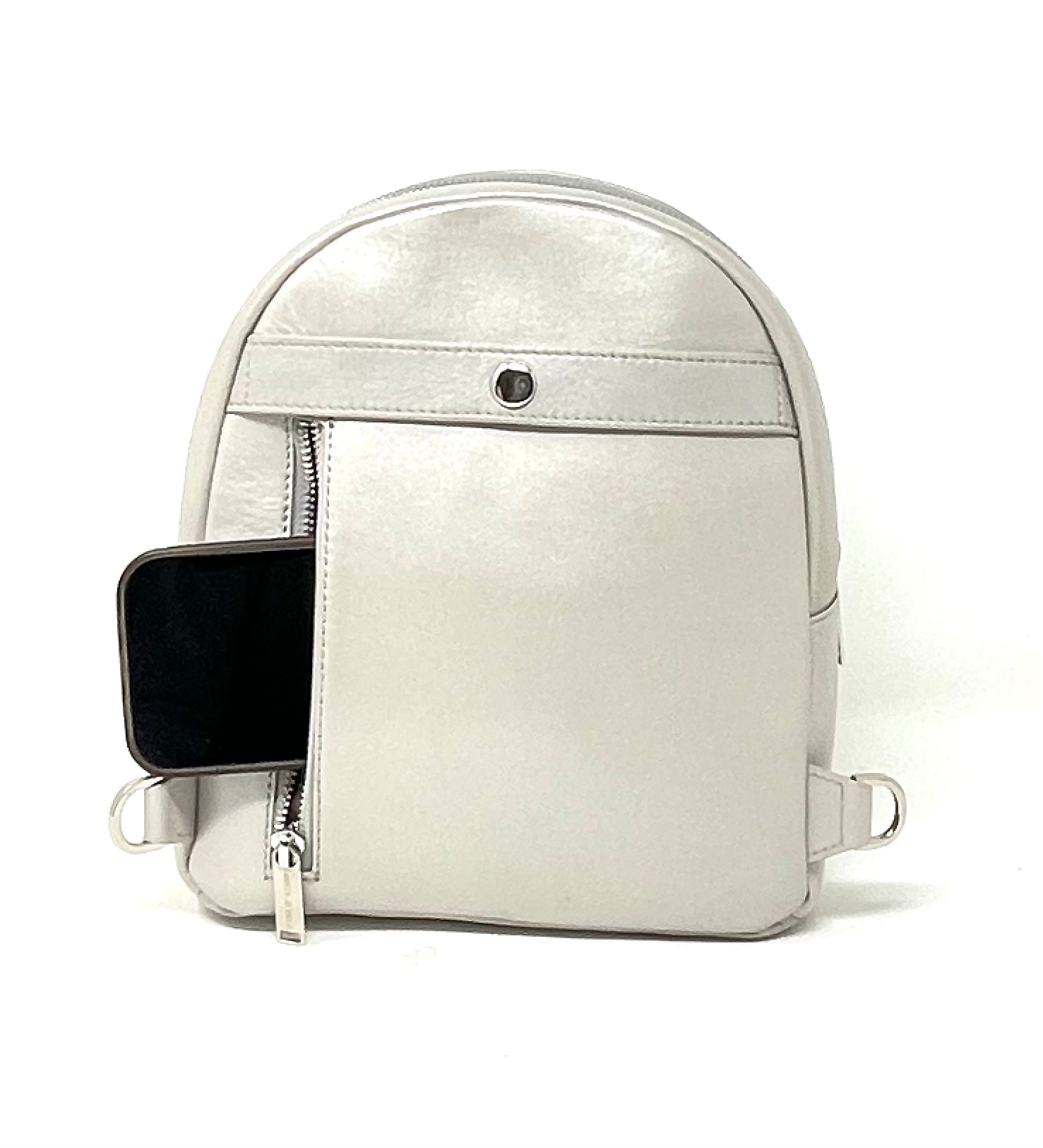 Petit Sac à dos en Cuir, Perlé, convertible - Caroline
