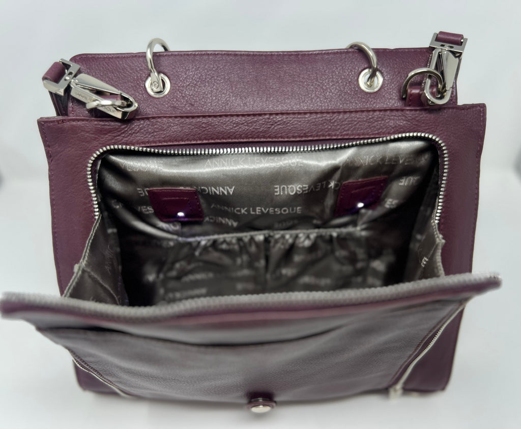 Sac à Main en Cuir Véritable Aubergine - Chloé
