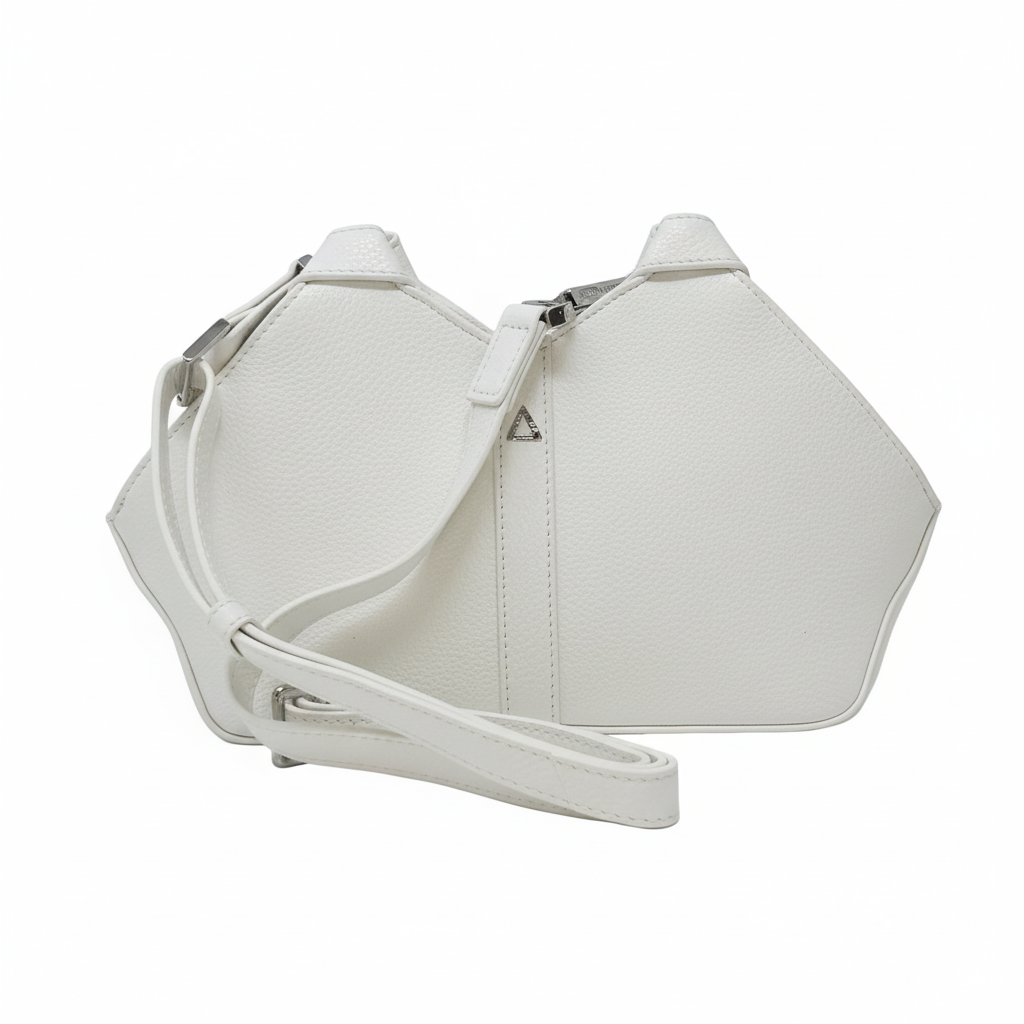 Sac à main en cuir blanc pure | Claudia