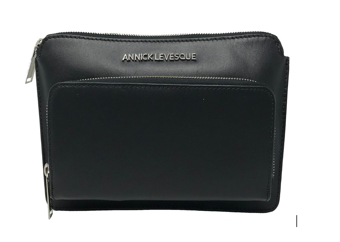 Petit sac à Bandoulière Portefeuille en Cuir Noir , Carmen moyen PRÉCOMMANDE