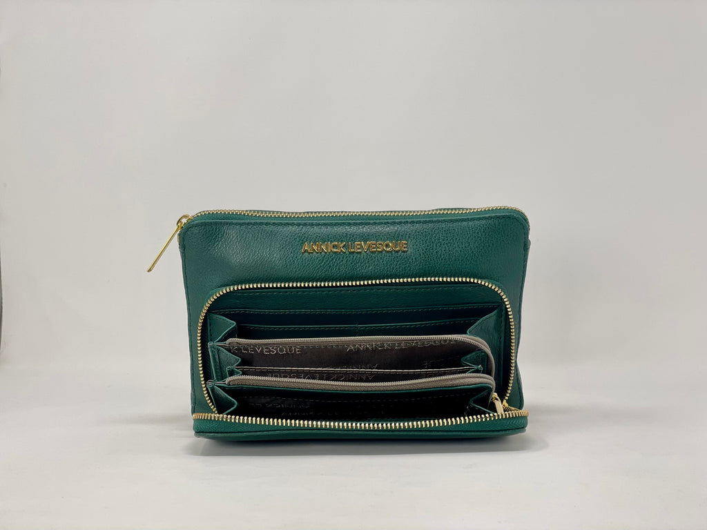 Petit Sac Bandoulière Portefeuille vert foncé - Carmen